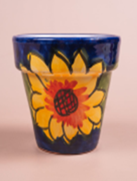 Hand-painted Sunflower Round Pot